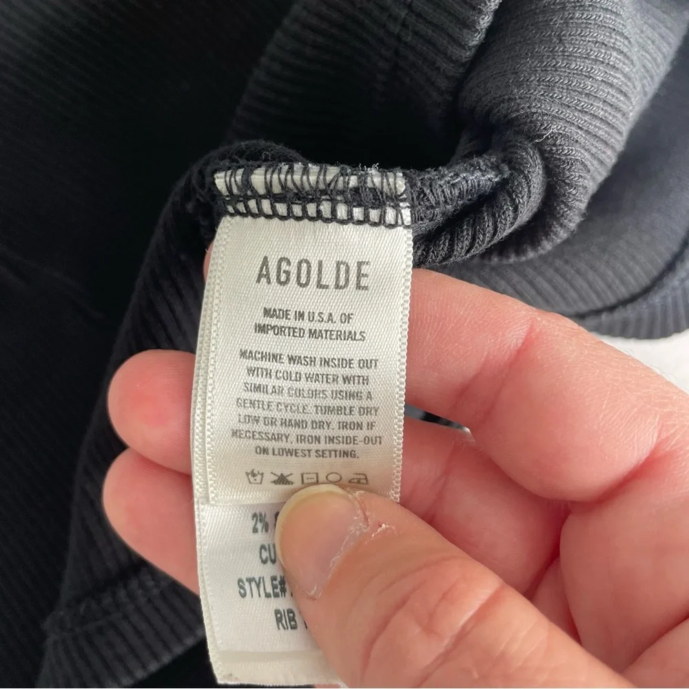 Agolde Ribbed Midnight Black Racerback Tank Top - Picture 10 of 13